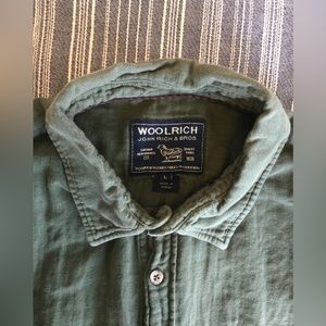 Woolrich John Rich & Bros. Green Cotton Button Down Work Short, L